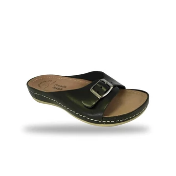 Fratelli Babb női bőr komfort bio papucs - D95 fekete papucs