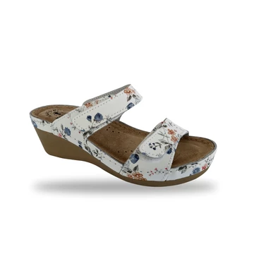 Fratelli Babb női bőr komfort divat papucs - D307-F virágos papucs